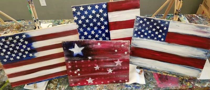 Flag Day Wood Panel Painting at Grant’s Cottage
